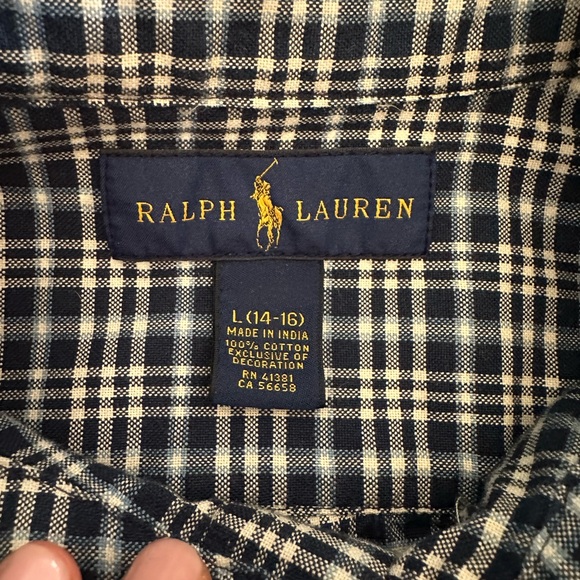 boys ralph lauren button down shirt size L (14-16) - Picture 3 of 3